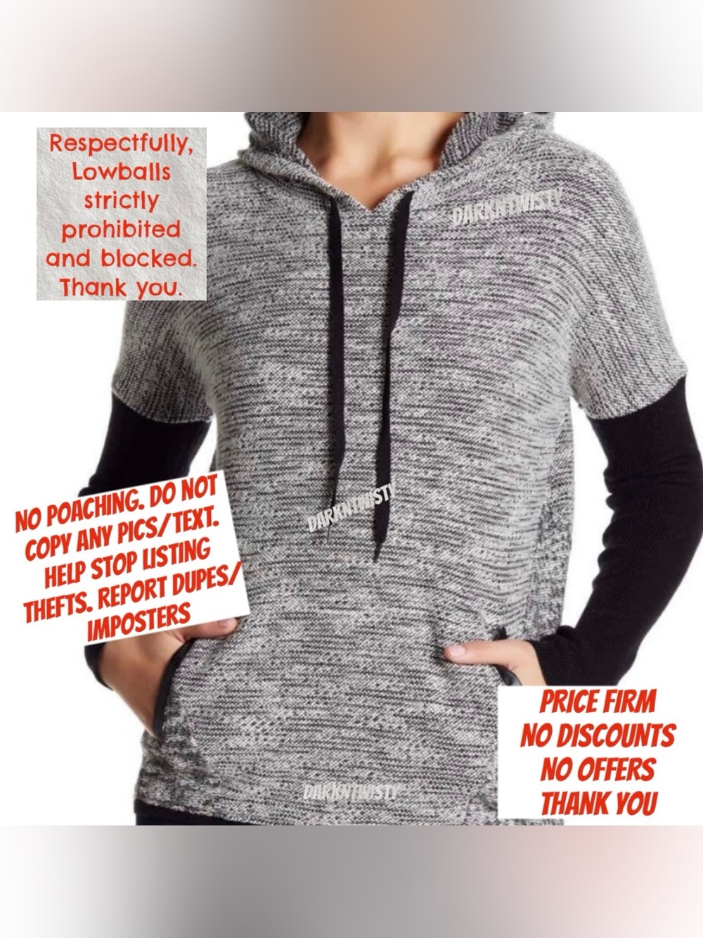 Colorworks Mixed media/texture hoodie Medium BNWT FINAL MARKDOWN PRICE FIRM